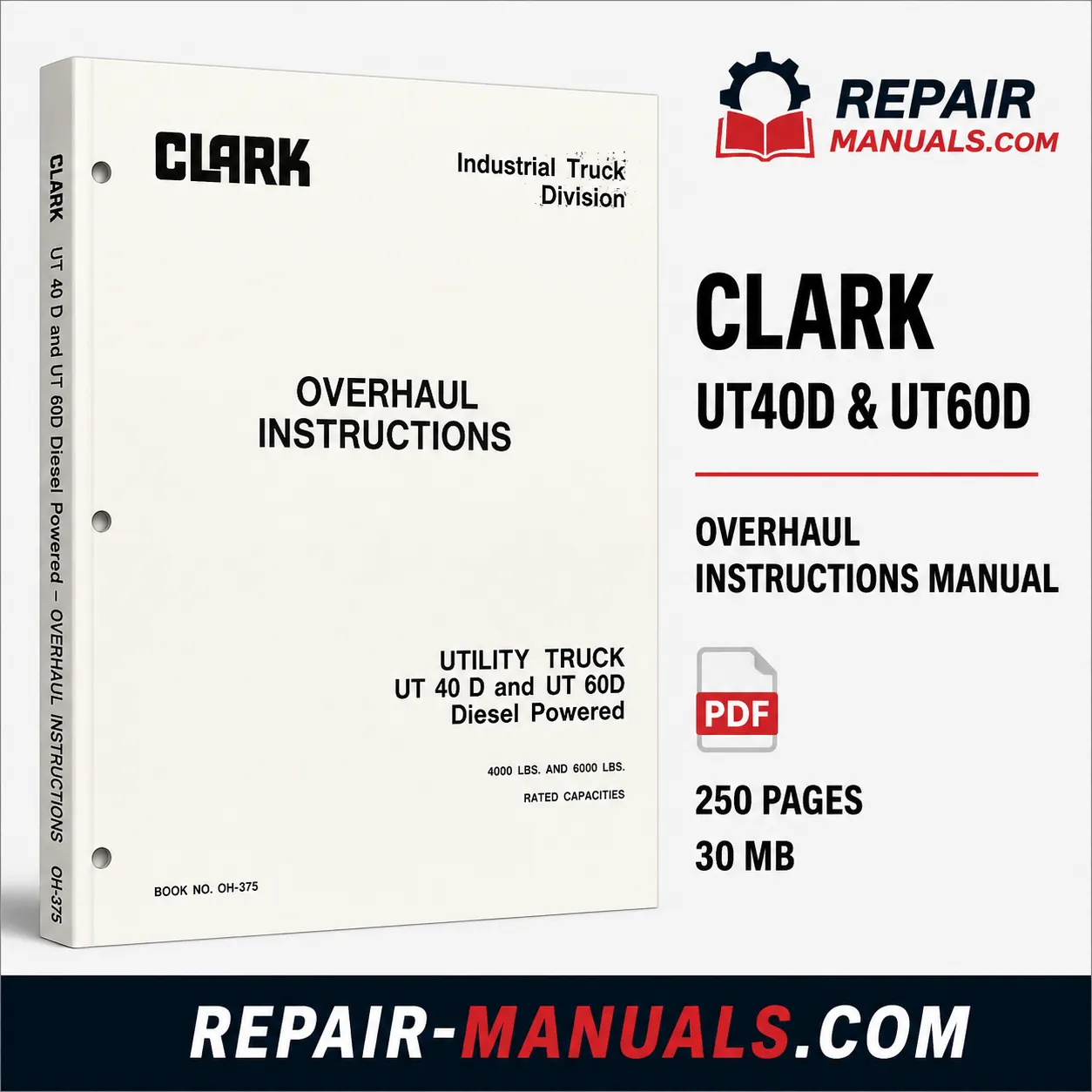 CLARK UT40D UT60D Overhaul Instructions Manual