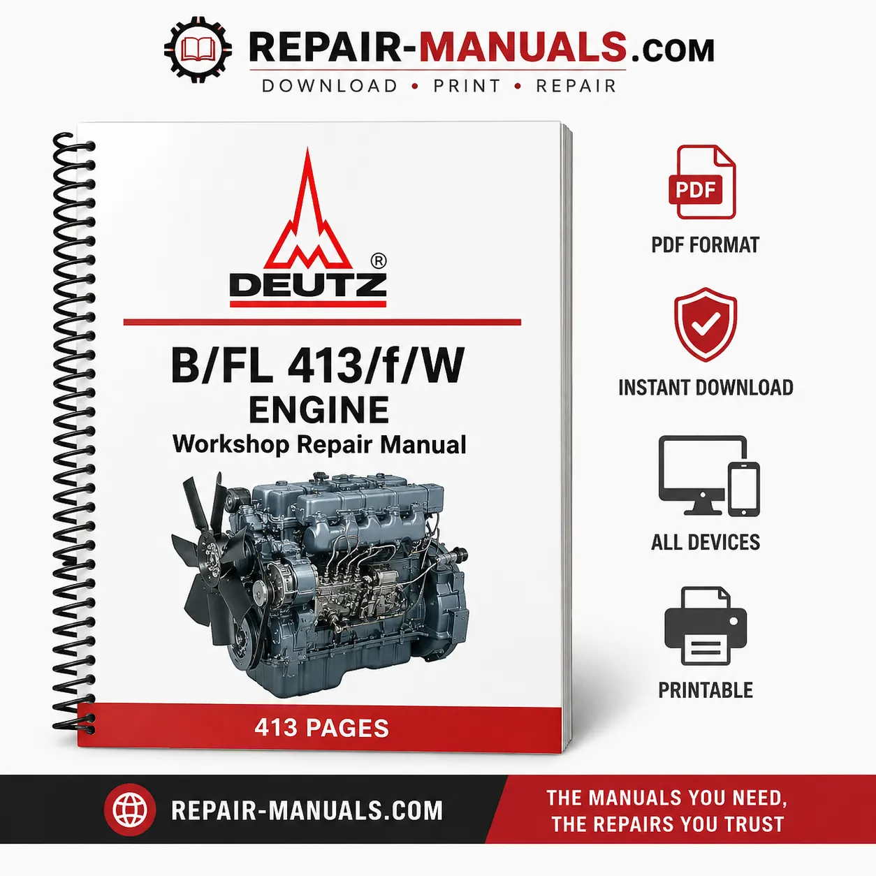 DEUTZ B FL 413 Engine Workshop Repair Manual PDF