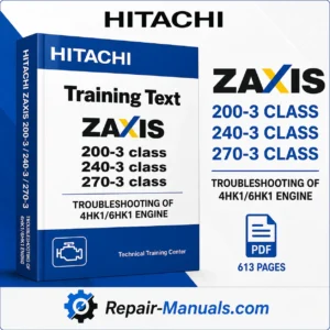 Hitachi ZAXIS 200-3 240-3 270-3 4HK1 6HK1 engine troubleshooting manual