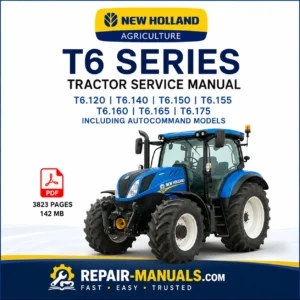 New Holland T6.120, T6.140, T6.150, T6.155, T6.160, T6.165 & T6.175 Tractor Service Manual