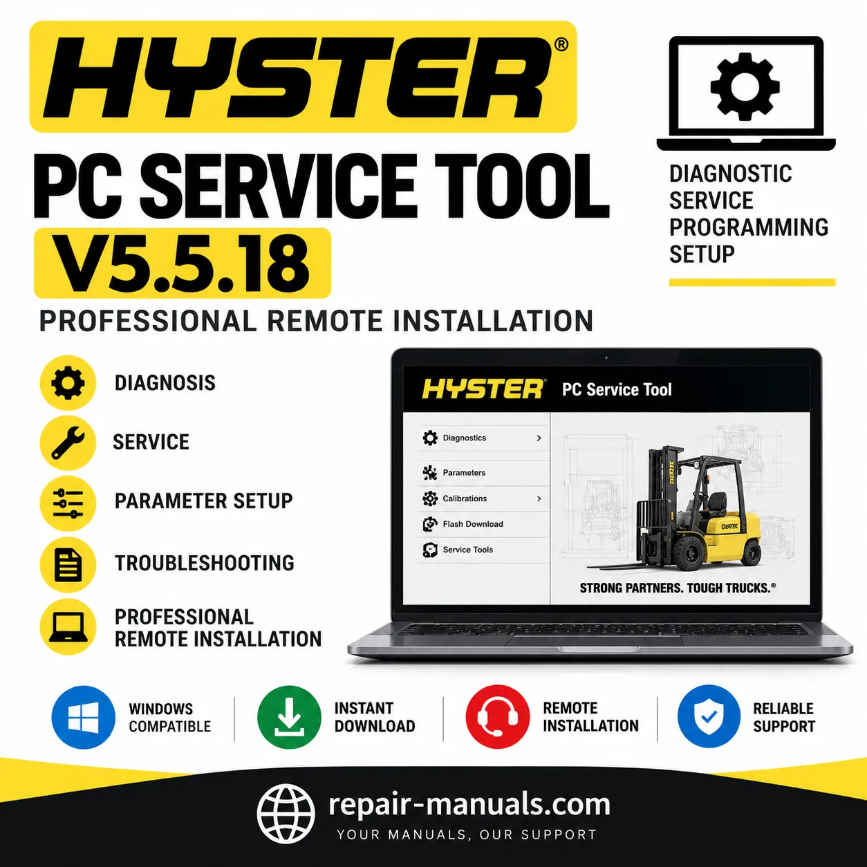 Hyster PC Service Tool V5.5.18 professional remote installation
