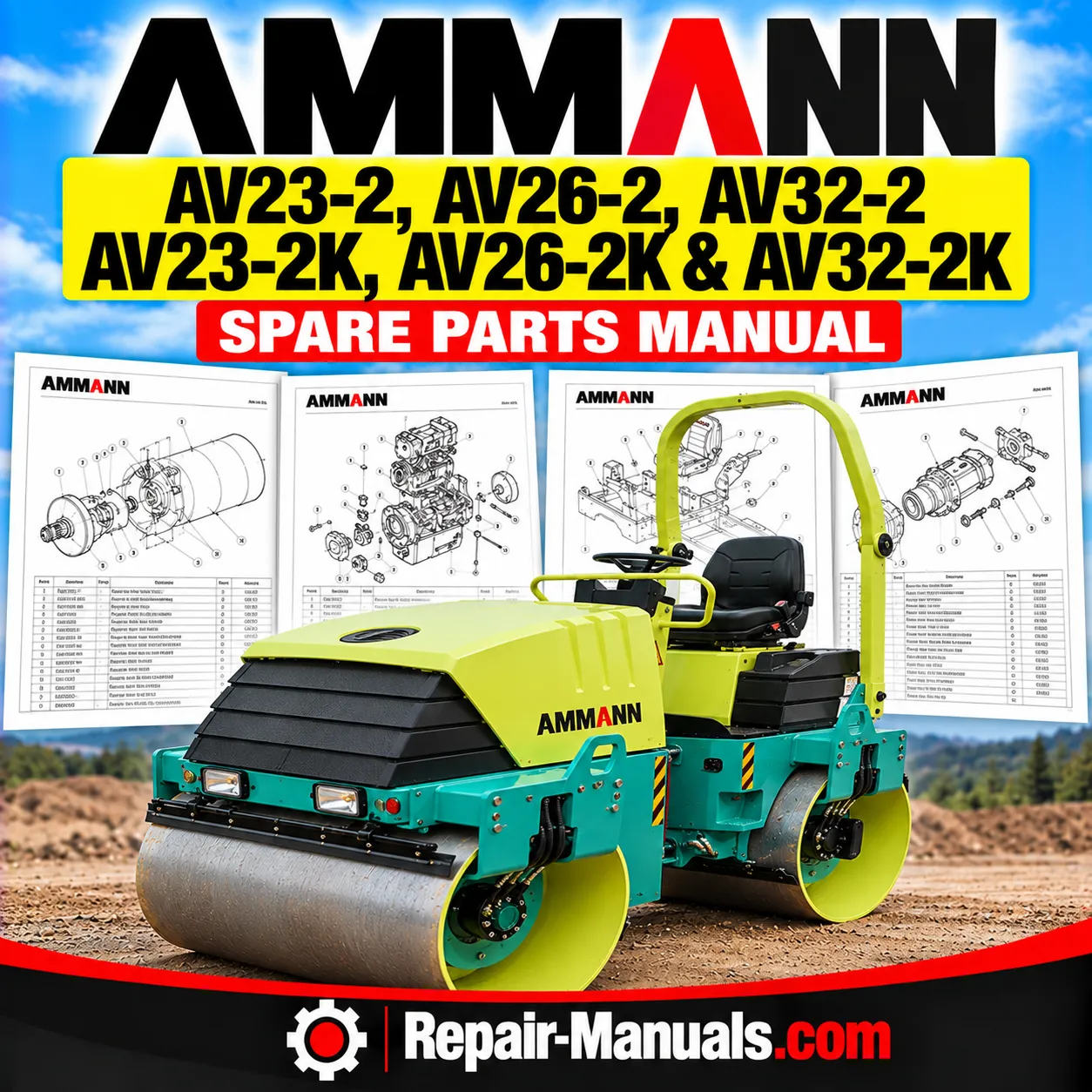 AMMANN AV23-2 AV26-2 AV32-2 AV23-2K AV26-2K AV32-2K Yanmar Spare Parts Manual PDF