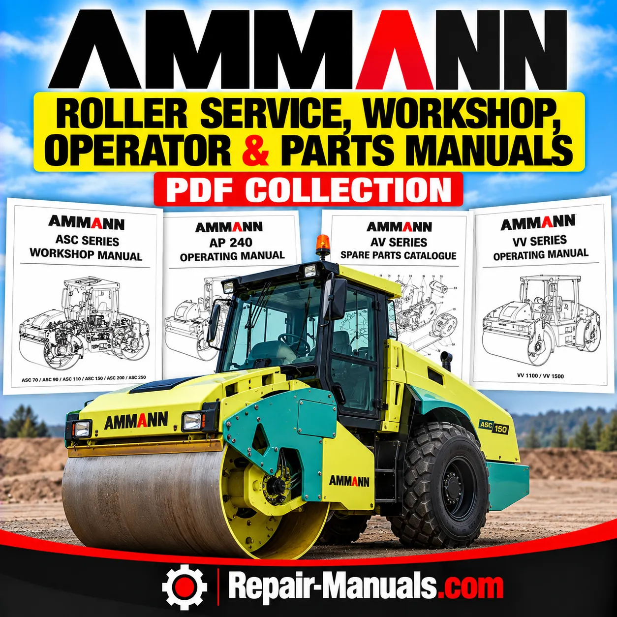 AMMANN Roller Service Workshop Operator and Parts Manuals PDF Collection