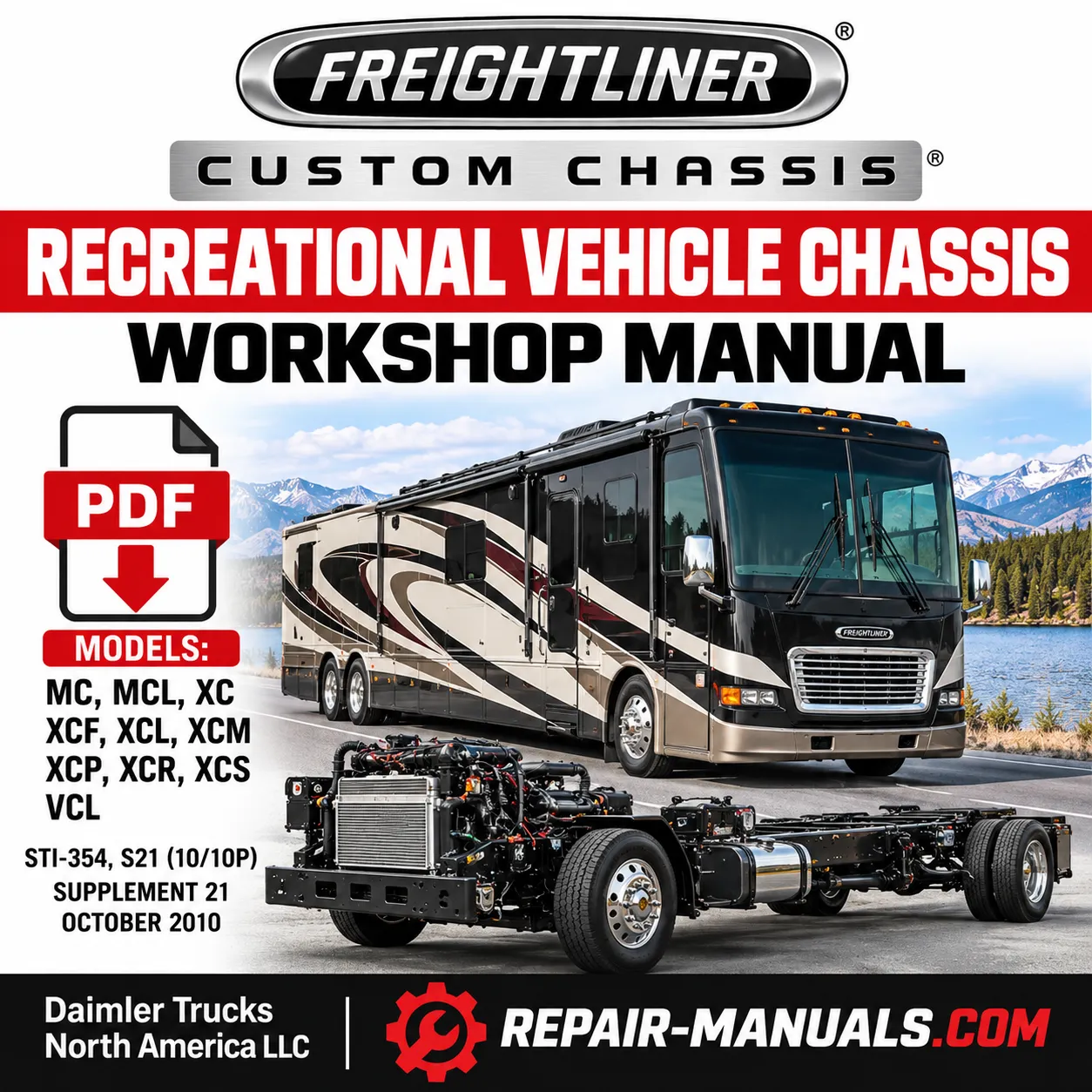 Freightliner MC MCL XC XCF XCL XCM XCP XCR XCS VCL Recreational Vehicle Chassis Workshop Manual PDF