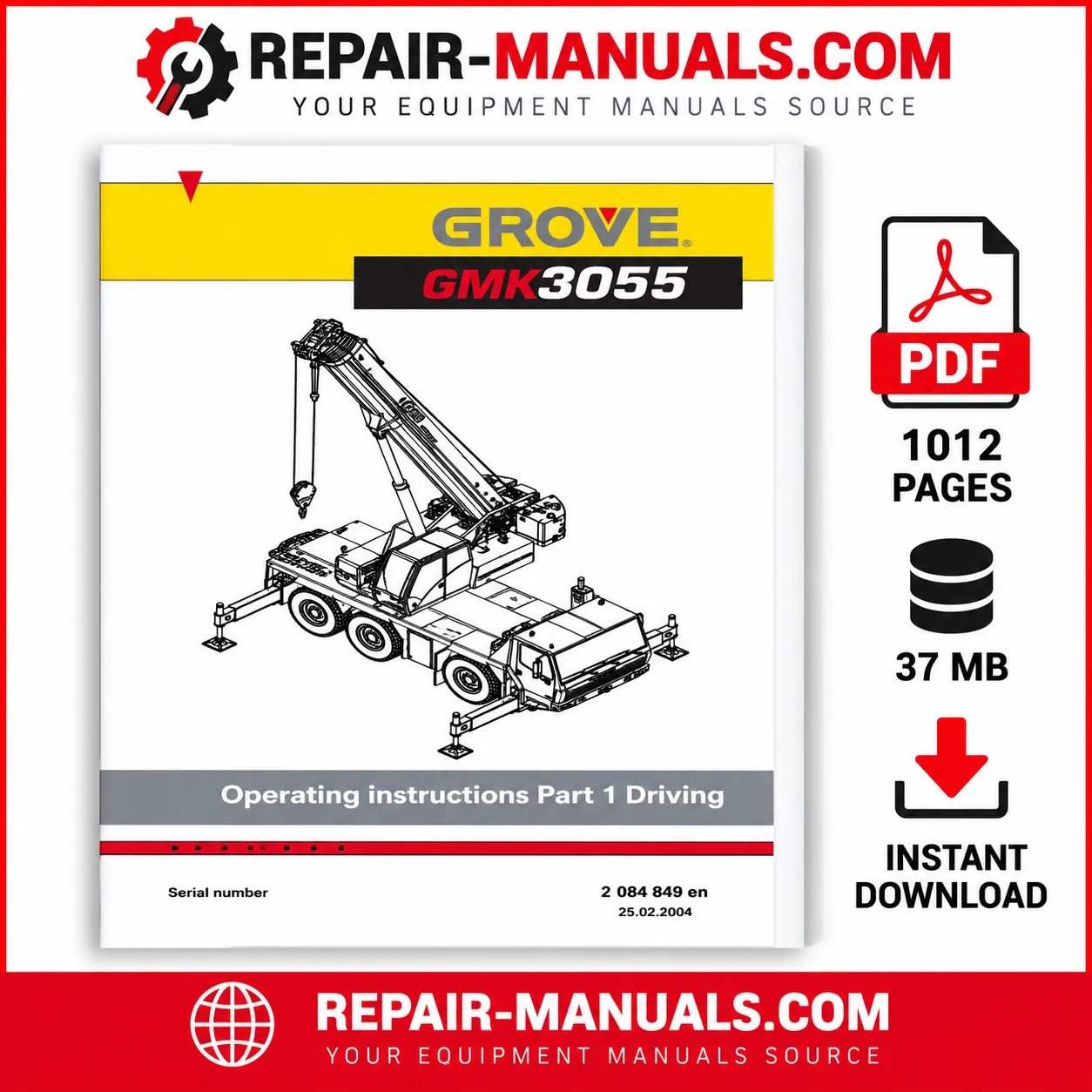 GROVE GMK 3055 Operating Manual PDF