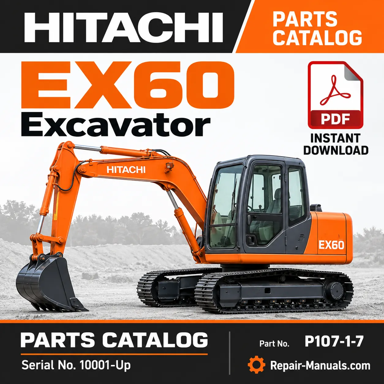 Hitachi EX60 Excavator Parts Catalog PDF Serial No. 10001-Up