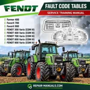 Fendt Farmer 400 Favorit 700 900 and Vario 300 400 700 800 900 tractor fault code tables manual cover