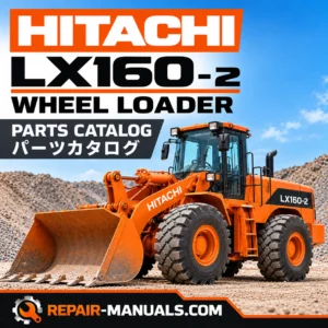 Download Hitachi LX160-2 Wheel Loader Parts Catalog PDF. 374 pages of illustrated parts diagrams and part numbers. Publication PW-667B(H), serial 001101 onwards.