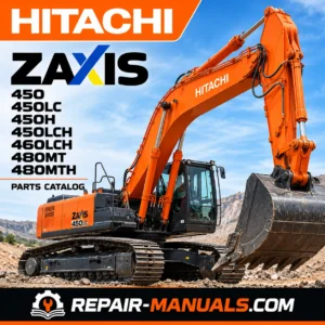 Hitachi ZAXIS 450LC hydraulic excavator parts catalog cover for ZAXIS 450, 450LC, 450H, 450LCH, 460LCH, 480MT and 480MTH models