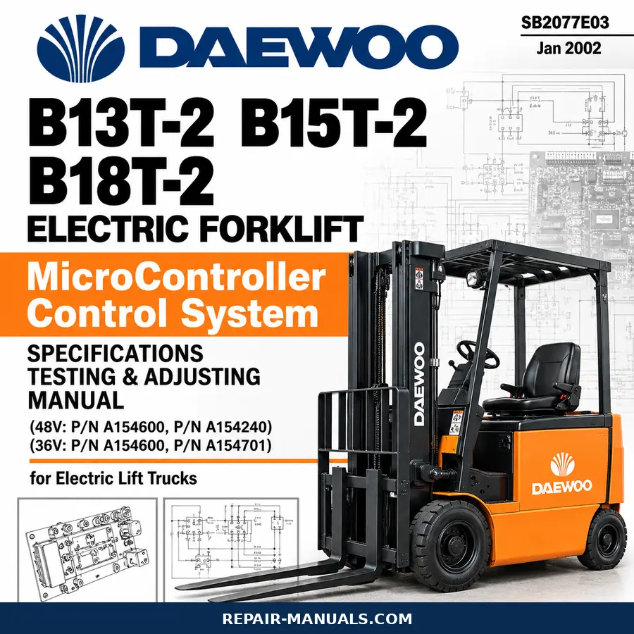Download Daewoo B13T-2, B15T-2 & B18T-2 electric forklift MicroController manual PDF
