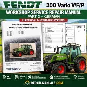 Fendt 200 Vario V/F/P tractor electrical and hydraulic workshop repair manual Part 3 German PDF cover