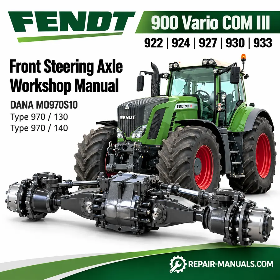 Fendt 900 Vario COM III 922 924 927 930 933 tractor DANA MO970S10 front steering axle workshop repair manual PDF