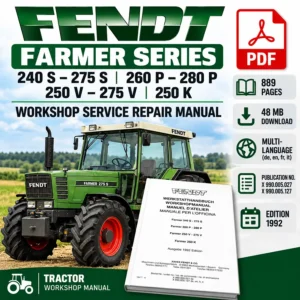 Fendt Farmer 240S 275S 260P 280P 250V 275V 250K tractor workshop service repair manual PDF