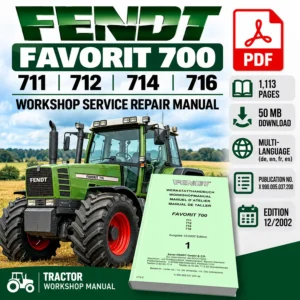 Fendt Favorit 700 711 712 714 716 tractor workshop service repair manual PDF cover with Fendt tractor
