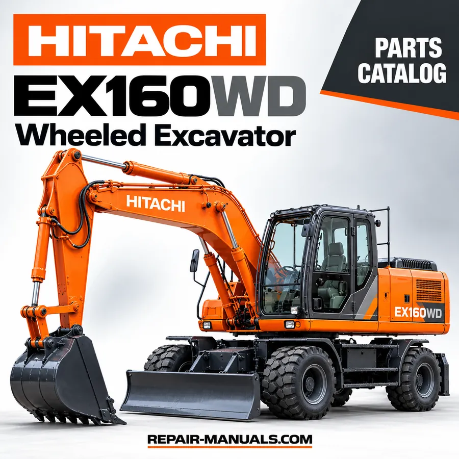 Hitachi EX160WD Wheeled Excavator Parts Catalog PDF with illustrated parts diagrams and replacement part numbers