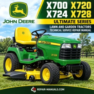 John Deere X700 X720 X724 X728 lawn and garden tractors technical service repair manual TM2349 PDF cover